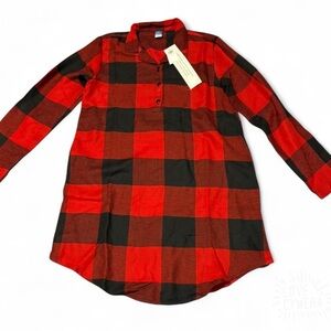 Old Navy NWT Girls XL Flame Resistant Red Buffalo Plaid Nightgown